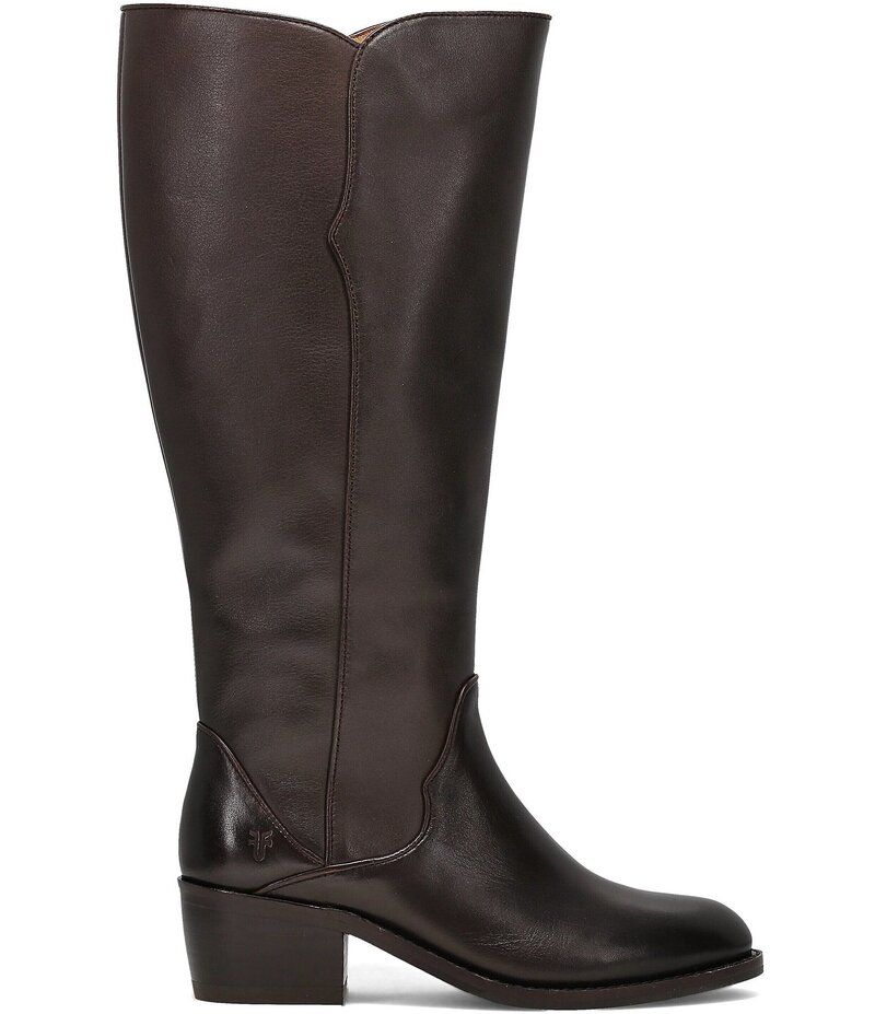 フライ レディース シューズ ブーツ・レインブーツ トール レザー Frye Carson 2 Piping Leather Tall Boots Dark Brown ブラウン