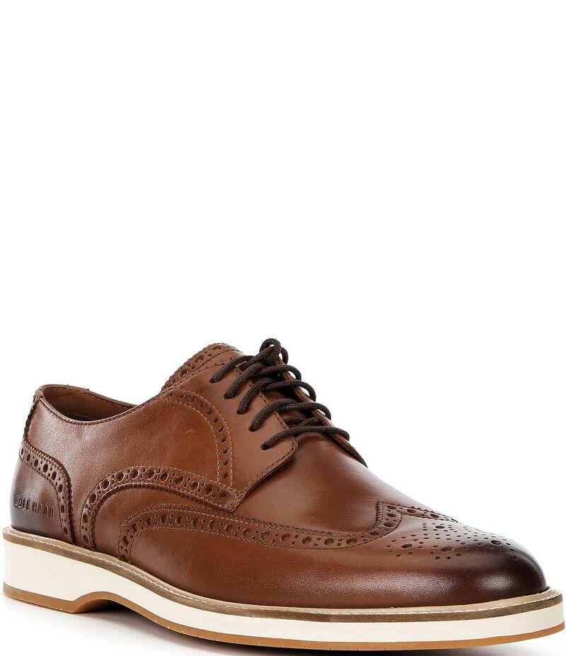 コールハーン メンズ シューズ ドレスシューズ ウィングチップ オックスフォード ブローグ レザー Cole Haan Mens Morse Grand Leather Brogue Detail W