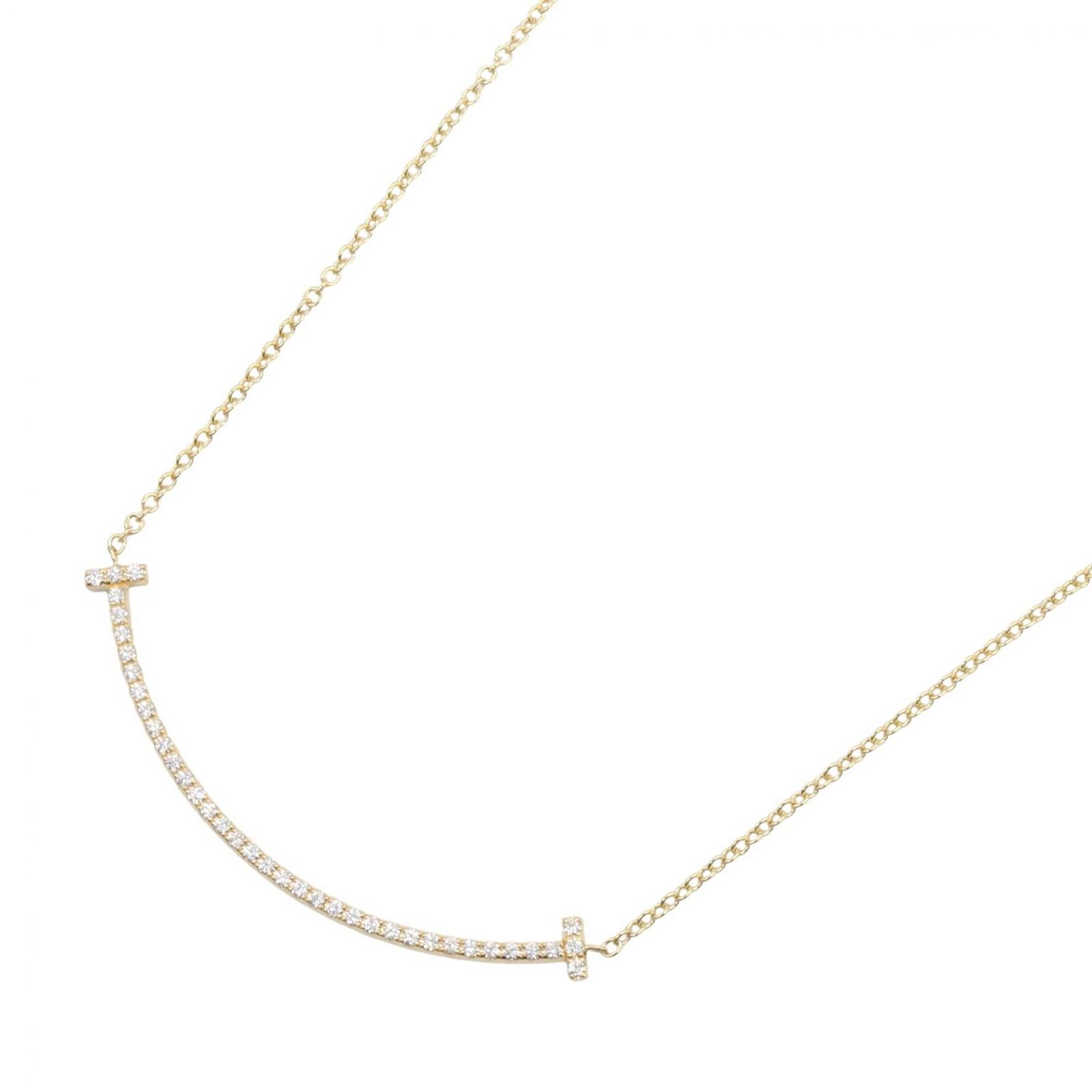 ティファニー TIFFANY＆CO ネックレス Tスマイル スモール ダイヤ 63058777 首回40.5cm K18（イエローゴールド） ダイヤモンド Tスマイル スモール ダイヤ レディース