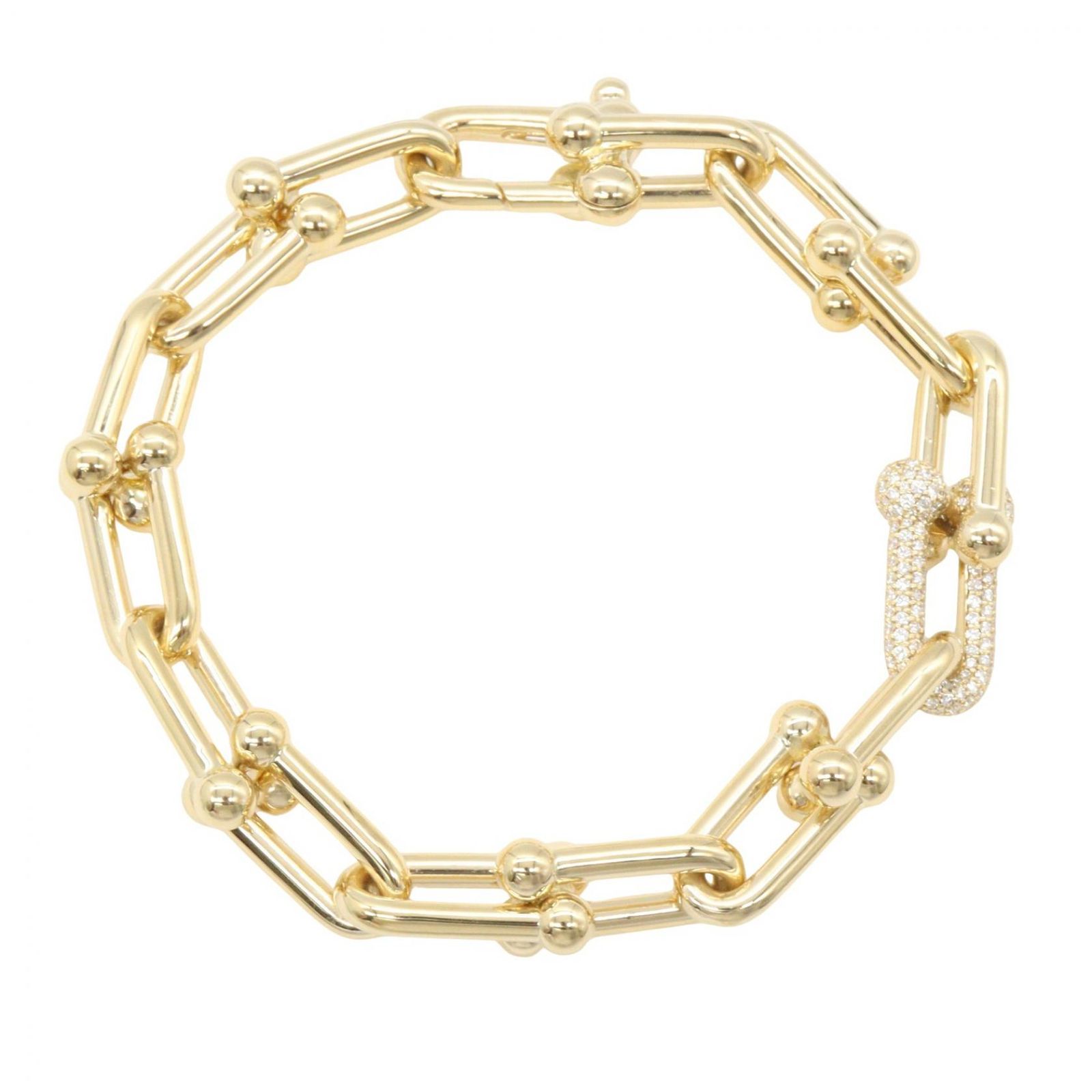 ティファニー TIFFANY＆CO ブレスレット ハードウェア ラージ リンク ダイヤ ブレスレット 70353180 腕回り20.5㎝ K18（イエローゴールド） ダイヤモンド ハードウェア ラージ リンク ダイヤ ブレスレット