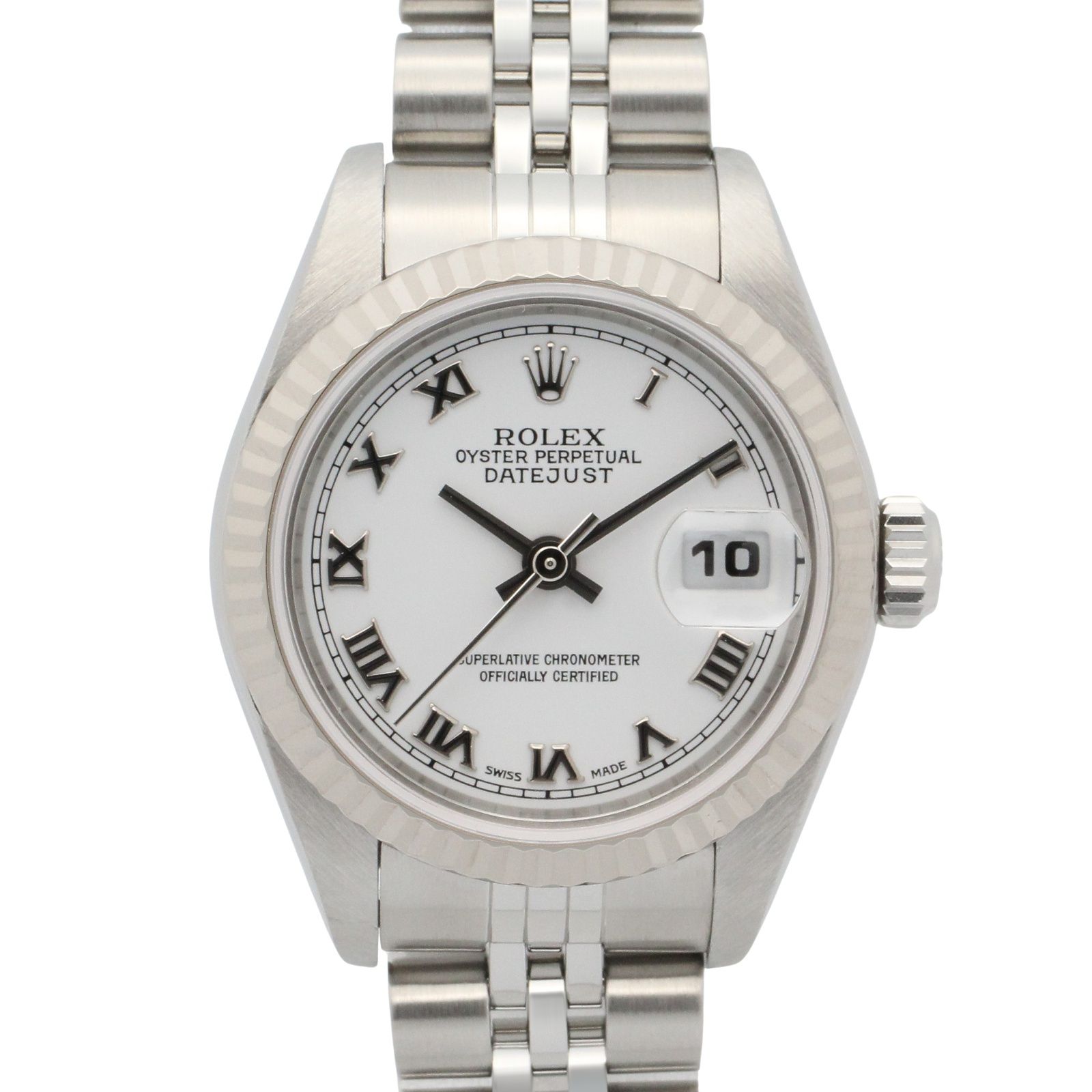 ロレックス ROLEX 腕時計 デイトジャスト F番 79174 WH/RO K18WG（ホワイトゴールド） ステンレススチール デイトジャスト F番 レディース Used A 418,860円