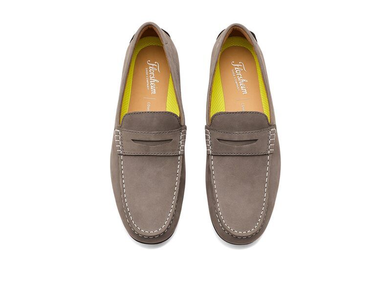 フローシャイム メンズ シューズ スリッポン・ローファー Florsheimotor Smooth Moc Toe Penny Driver Gray グレー