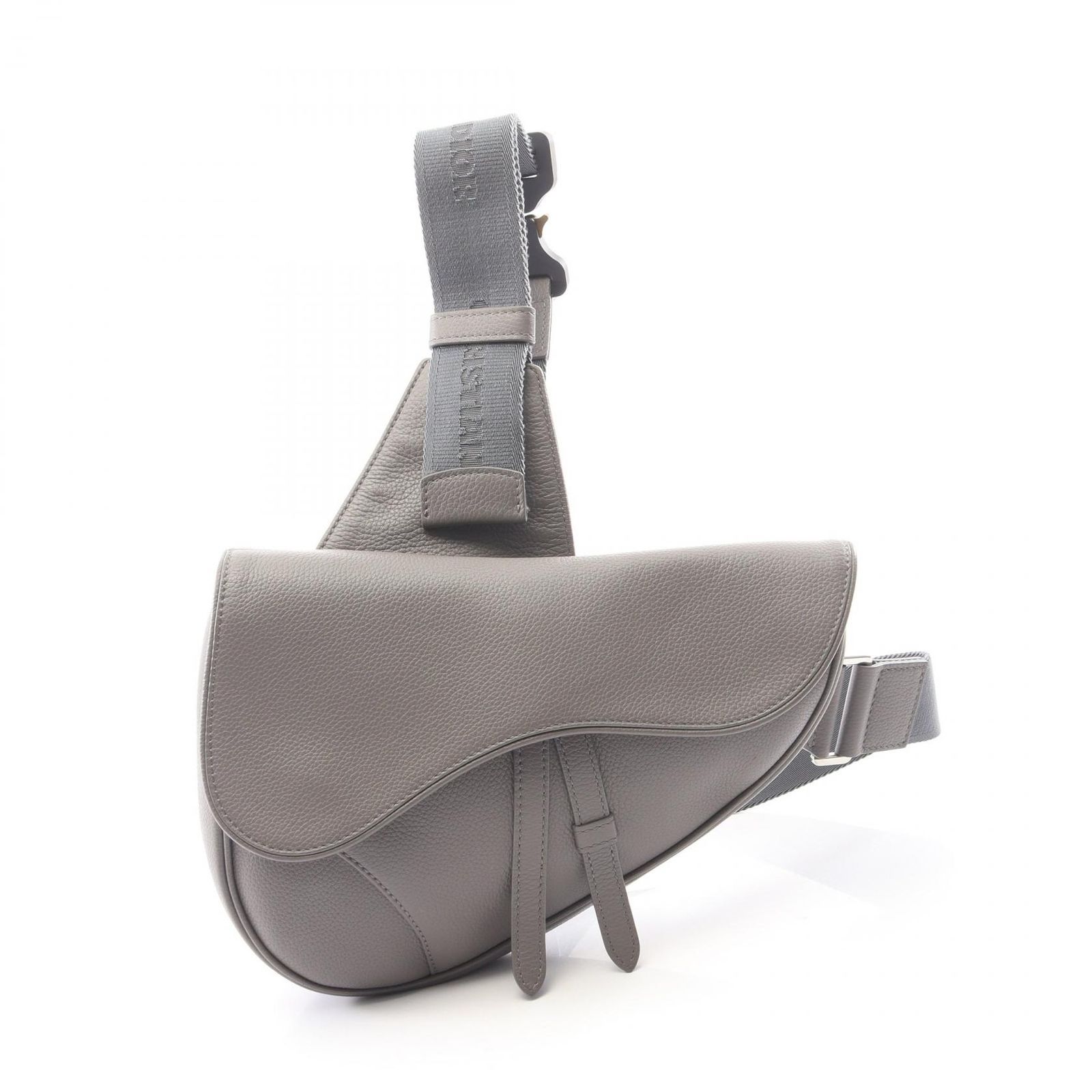 ディオール Dior ウエストバッグ ボディバッグ SADDLE サドル グレー レザー サドル ボディバック メンズ Used A