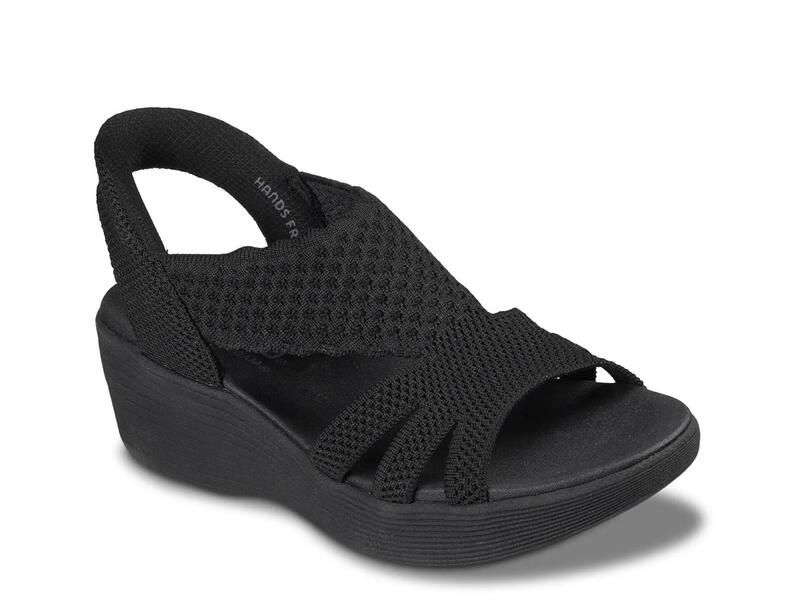 スケッチャーズ レディース シューズ サンダル SkechersHands Free Slipins Parallelite Summer Invite Wedge Sandal Black ブラック