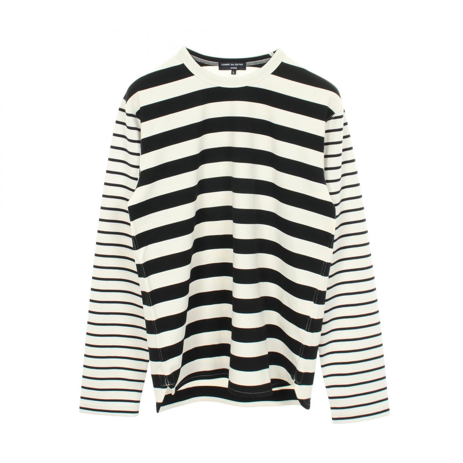 コムデギャルソンオム COMME des GARCONS HOMME 長袖Tシャツ ボーダー レーヨン Tシャツ メンズ 未使用