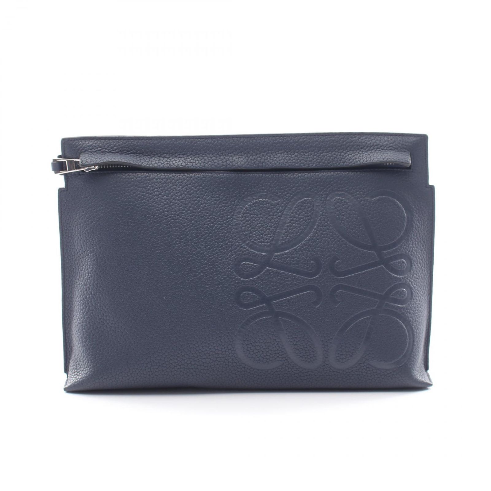 ロエベ LOEWE セカンドバッグ クラッチバッグ Tポーチ アナグラム C500W05X1 ネイビー レザー アナグラム Tポーチ クラッチバッグ レディース Used A