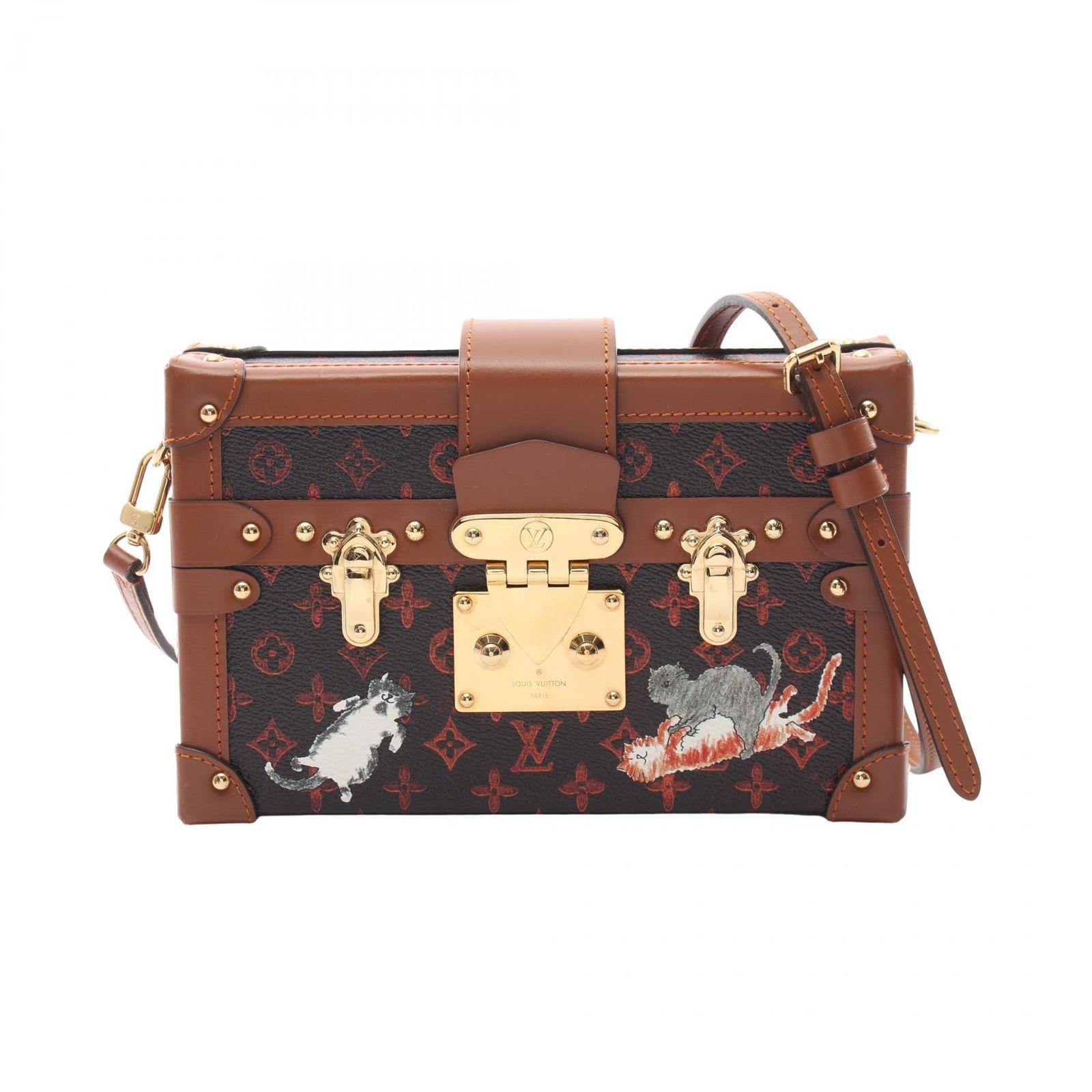 ルイ・ヴィトン LOUIS VUITTON ショルダーバッグ プティット マル NM キャットグラム M44407 PVCコーティングキャンバス レザー プティット・マル NM レディース Used A