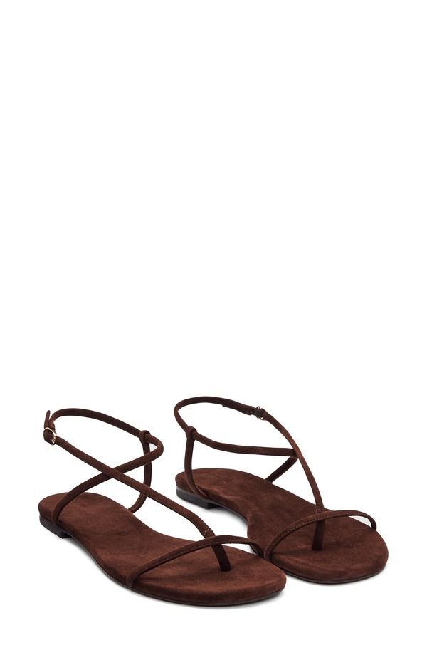 リフォーメーション レディース シューズ サンダル Reformation Pina Flat Sandal Espresso Suede