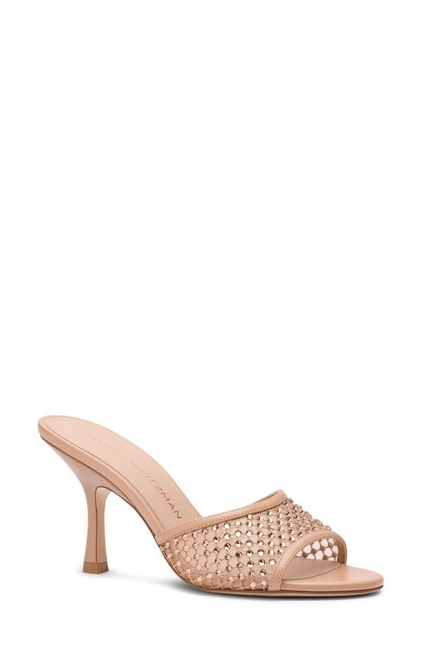 スチュアート ワイツマン レディース シューズ パンプス サンダル メッシュ トール Stuart Weitzman Bareitall Shine Mesh Sandal Adobe