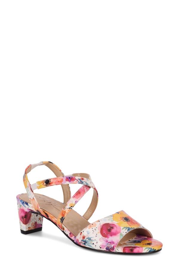 ロスハンマーソン レディース シューズ ヒール サンダル Ros Hommerson Liza Slingback Sandal Tropical Floraleather