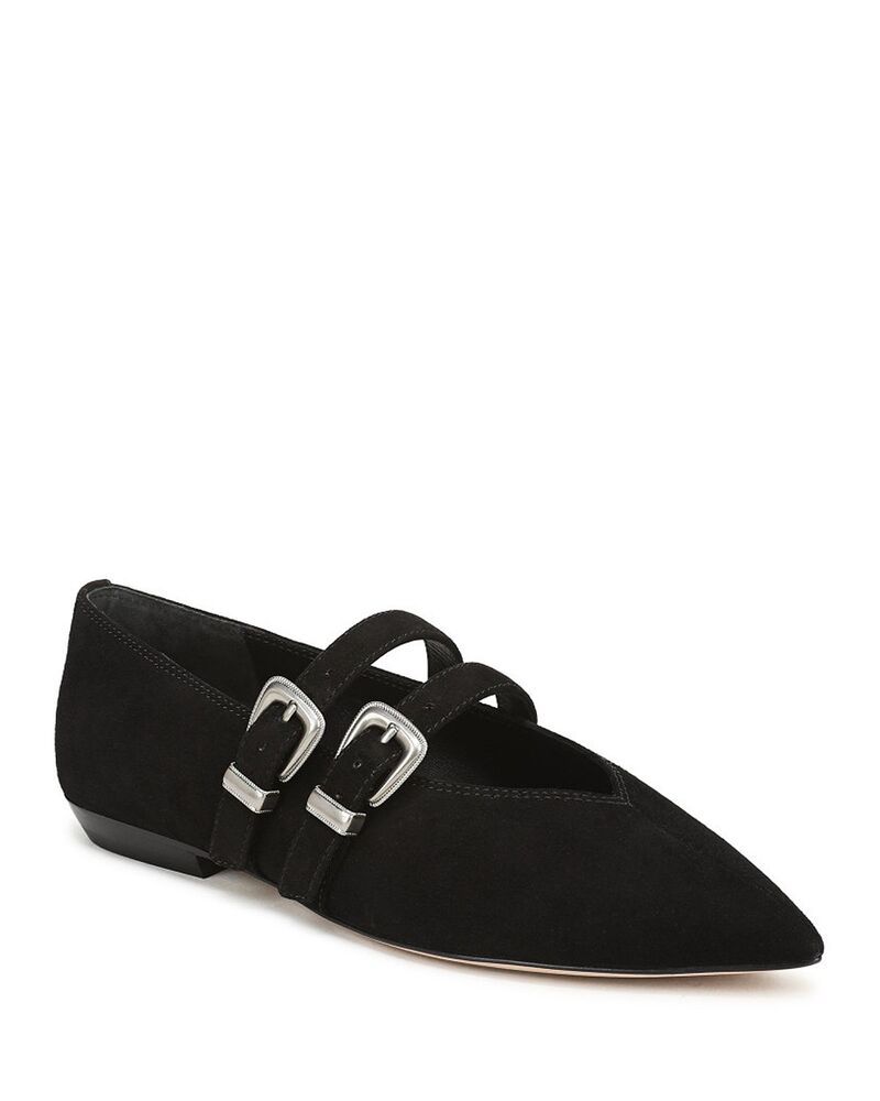 ヴェロニカ ベアード レディース シューズ パンプス Veronica Beard Womens Bancroft Buckle Flats Black Suede ブラック