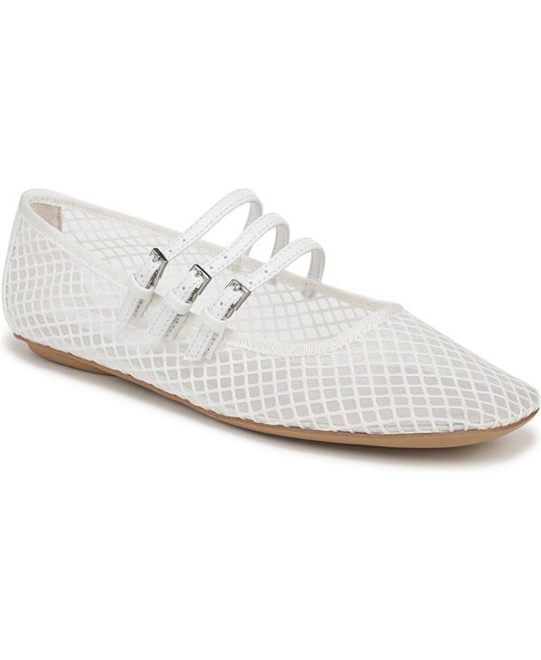 フランコサルト レディース シューズ パンプス Franco Sarto Womens Tatum Square Toe Mary Jane Flats White Fabric ホワイト