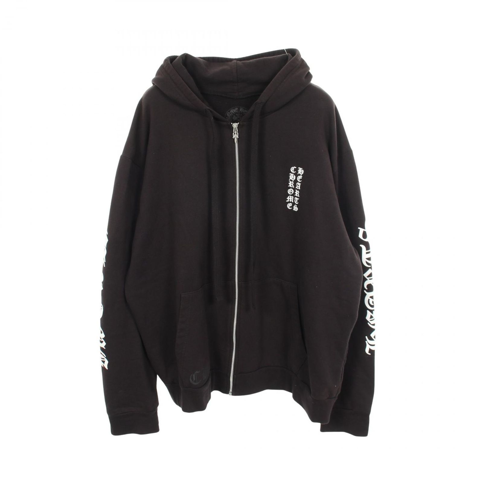 クロムハーツ CHROME HEARTS パーカー ダガージップ アームロゴ ブラック コットン パーカー メンズ Used B