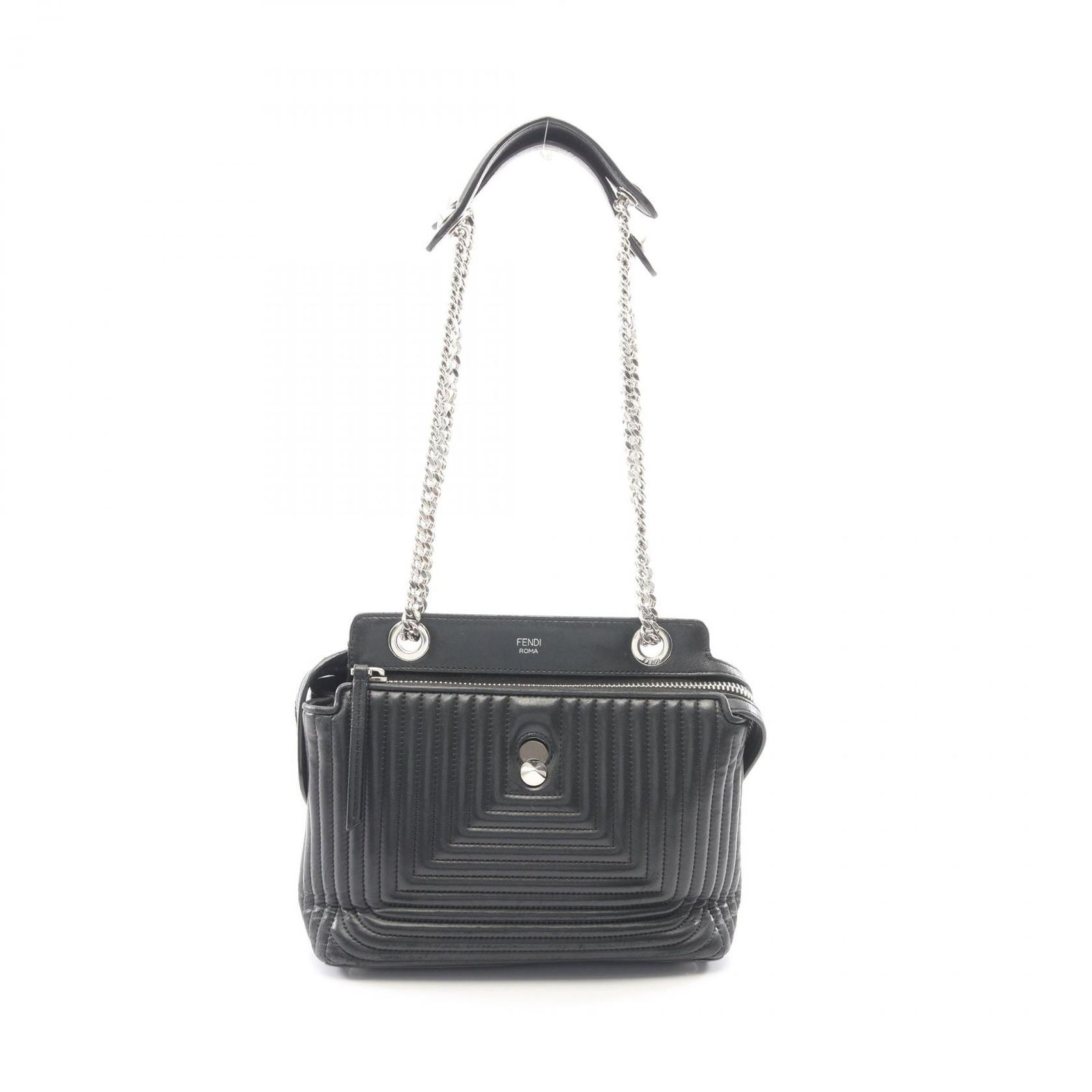 フェンディ FENDI ショルダーバッグ DOT COM ドットコム クリック 8BN299 ブラック レザー ドットコム 2wayショルダー レディース Used B