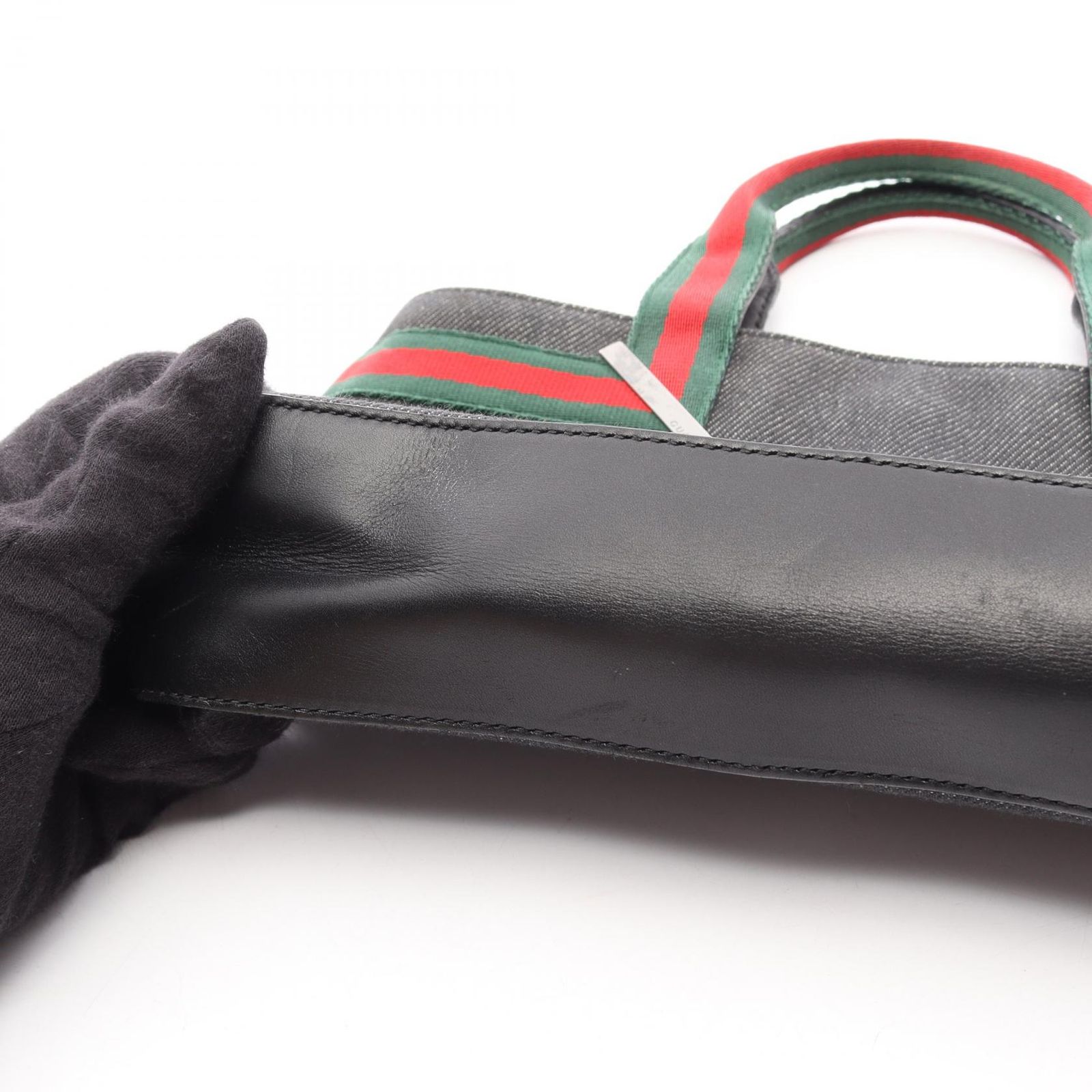 グッチ GUCCI ハンドバッグ シェリーライン 73984 ブラック/グリーン