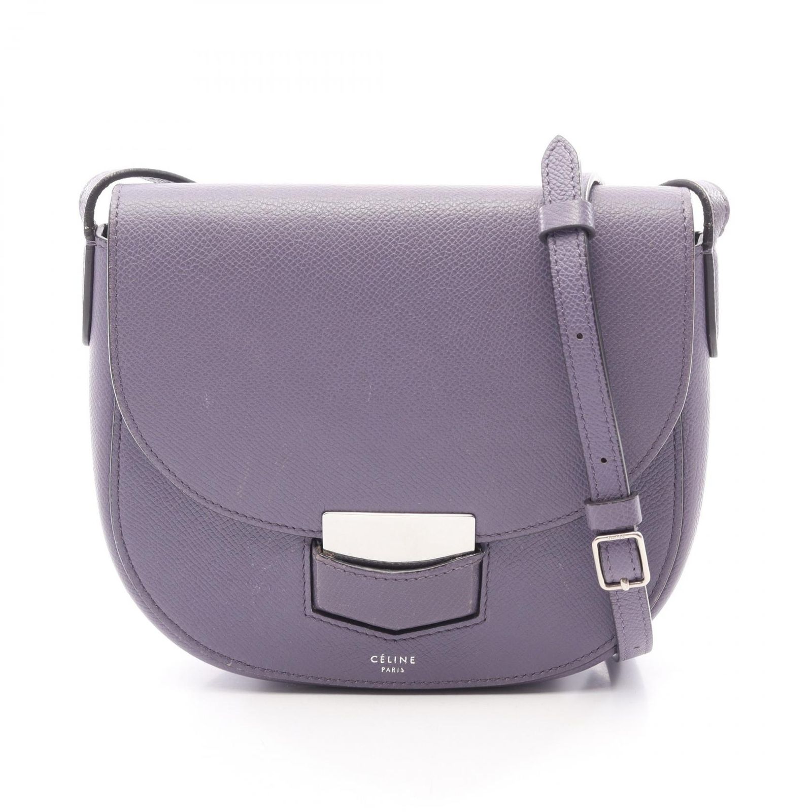 セリーヌ CELINE ショルダーバッグ トロッター スモール パープル レザー トロッター スモール ショルダー レディース Used B
