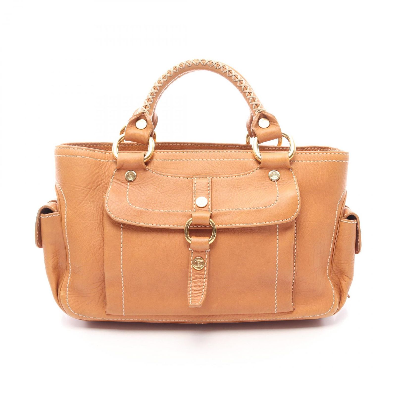 セリーヌ CELINE ハンドバッグ ブギーバッグ ブラウン レザー ブギーバッグ レディース Used B