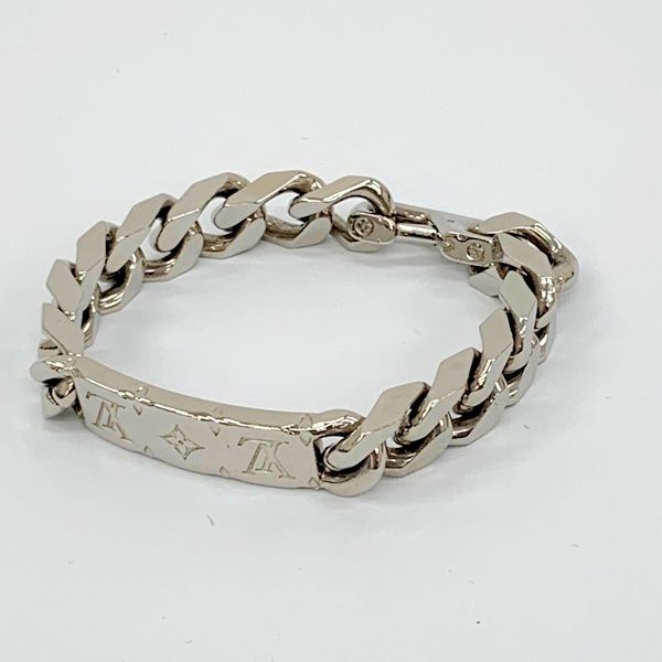 LOUISVUITTON ルイヴィトン チェーンブレスレット モノグラム LVシグネチャー入り アクセサリー メンズ シルバー 服飾小物 DF19531■