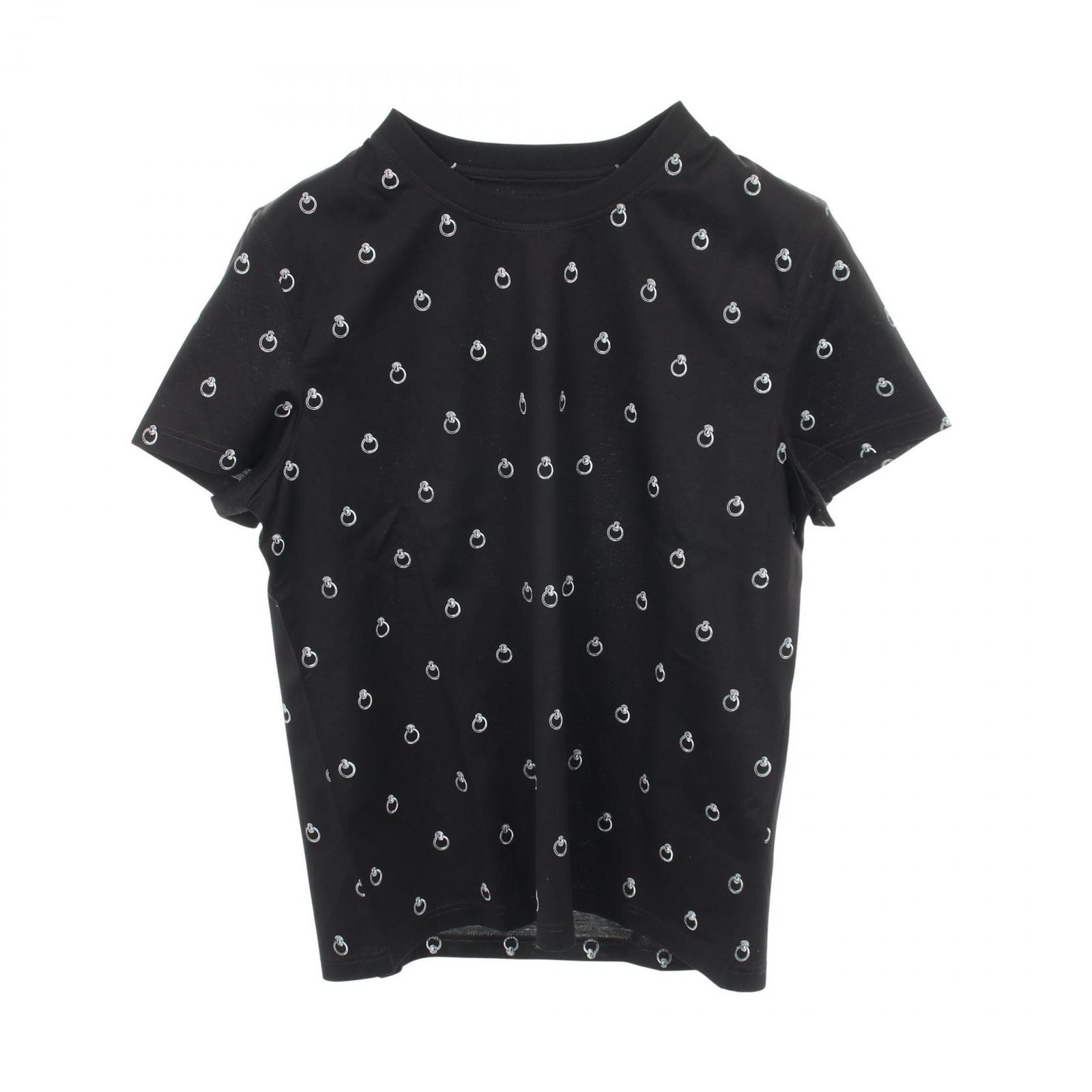 エルメス HERMES 半袖Tシャツ Anno Finesse アノーフィネス ブラック コットン Tシャツ Anneau Finesse レディース 未使用