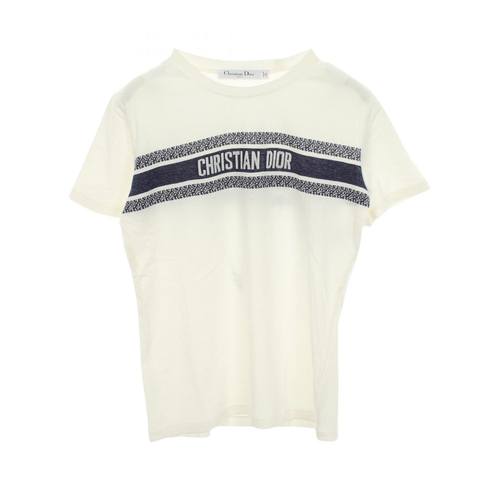 ディオール Dior 半袖Tシャツ シグネチャーバンド 143T04A4043 コットン Tシャツ レディース Used A
