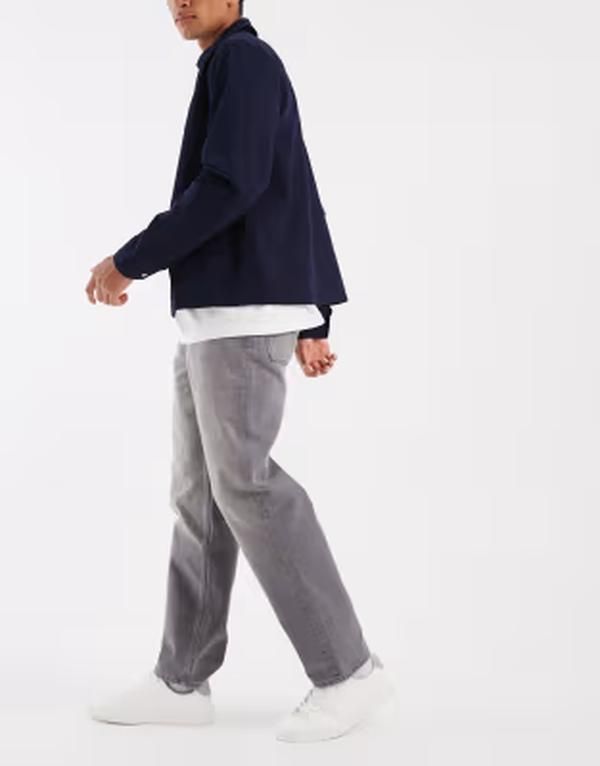エイソス メンズ ボトムス デニムパンツ ヴィンテージーンズ ASOS DESIGN straight jeans in vintage washed gray グレー