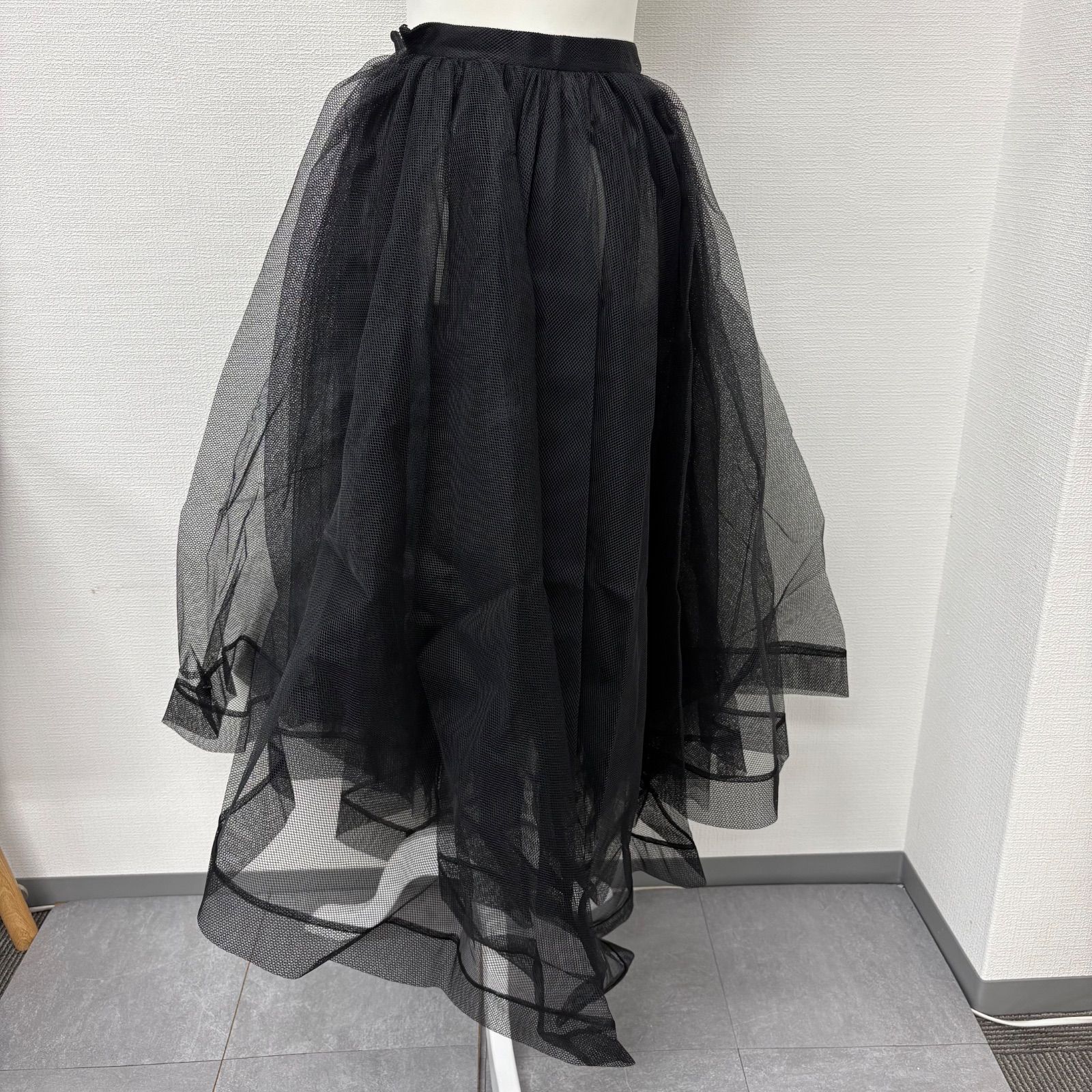 McQ Alexander McQueen チュール スカート ブラック　シルク RA36 Alexander McQUEEN アレキサンダー マックイーン チュール