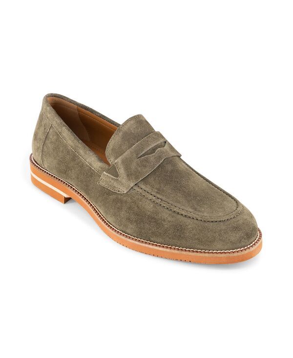 アンソニー ヴィア メンズ シューズ スリッポン・ローファー Anthony Veer Mens Brighton Penny SlipOn Loafers Olive suede オリーブ