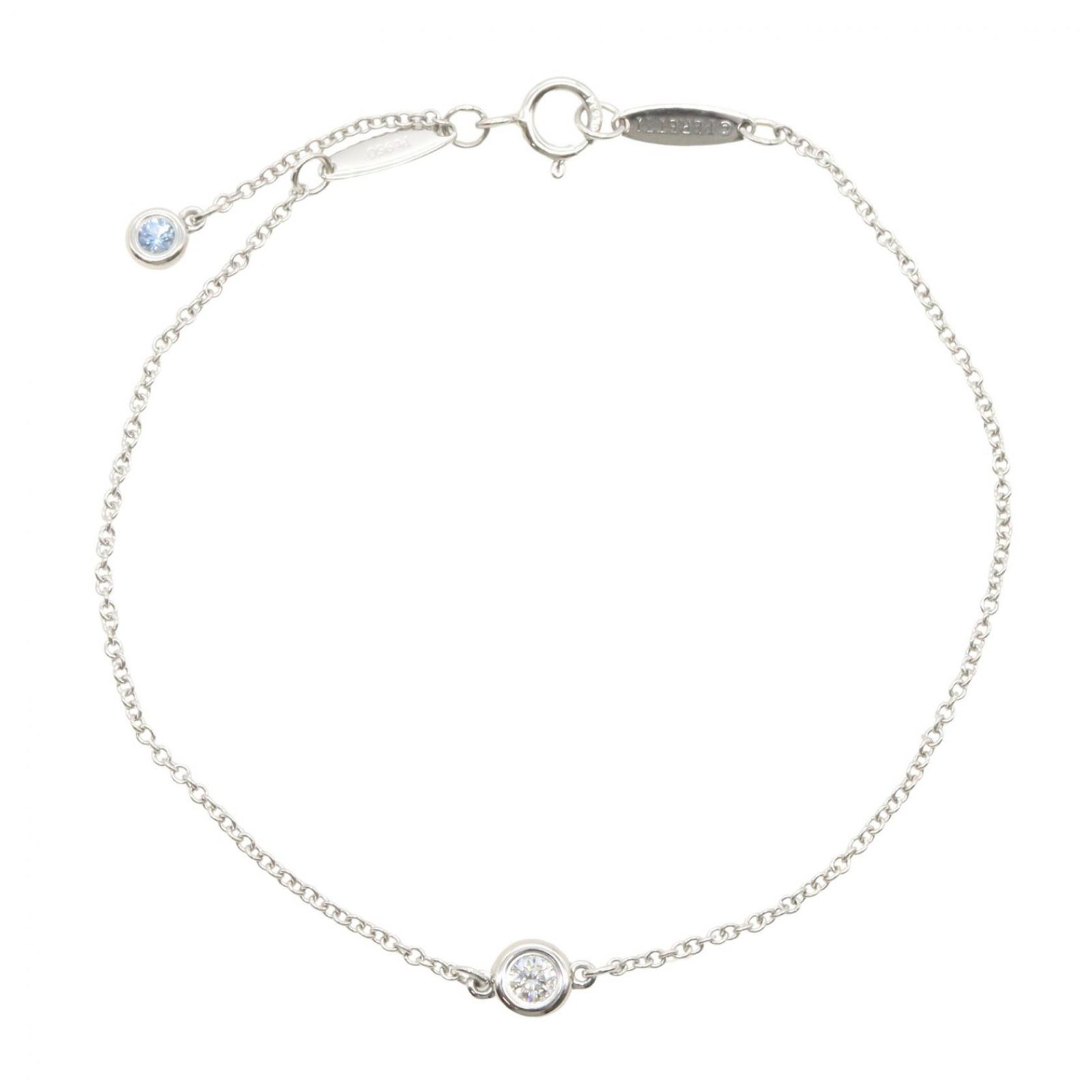 ティファニー TIFFANY＆CO ブレスレット バイザヤードブレス 日本限定 腕回り16㎝ Pt950プラチナ ダイヤモンド バイザヤードブレス レディース Used A