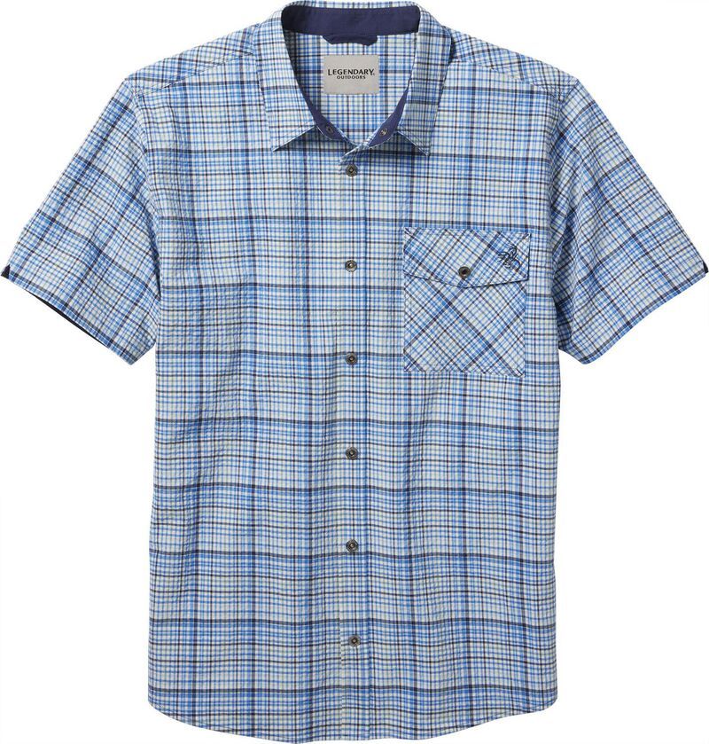 レジェンダリーホワイトテイルズ レディース トップス Tシャツ Mens Legendary Whitetails Plaid Short Sleeve Snap Up Stretch Woven S