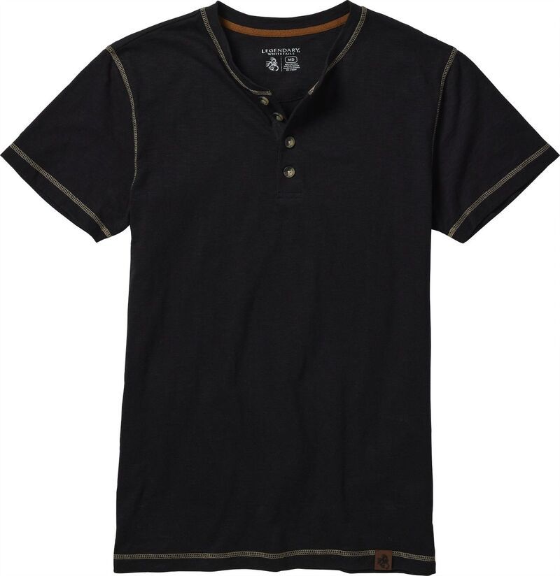 レジェンダリーホワイトテイルズ レディース トップス Tシャツ Mens Legendary Whitetails Maverick Slub Henley Short Sleeve Shirt Bl