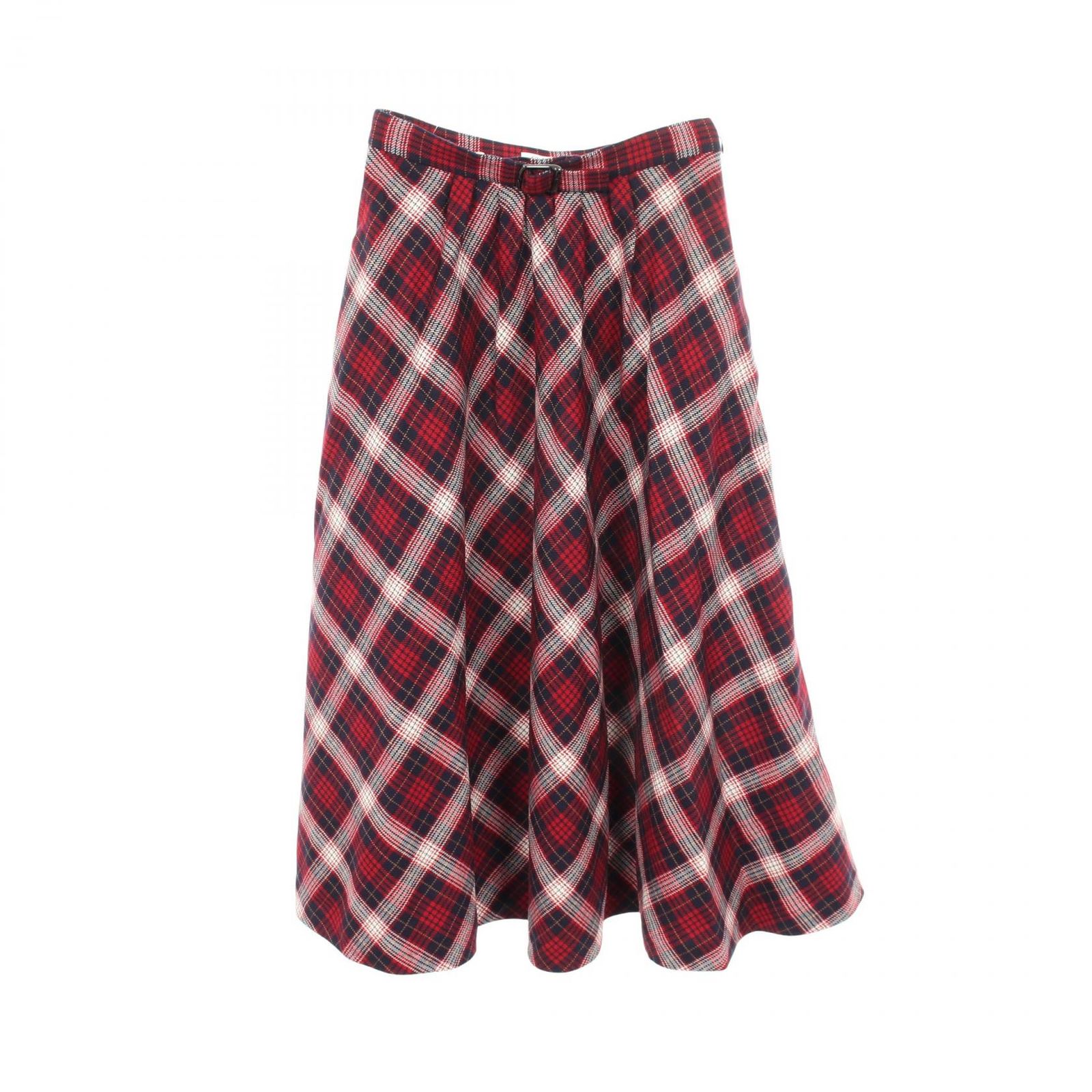 ディオール Dior スカート CHECK'N'DIOR POP チェック柄 ウール スカート レディース Used A