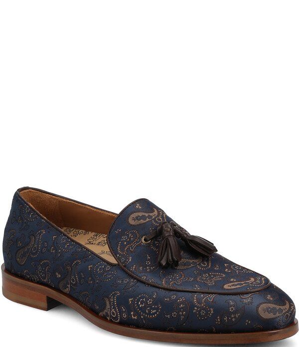 タフト メンズ シューズ スリッポン・ローファー Taft Mens Tommy Tassel Paisley Jacquardress Loafers Brown Paisley ブラウン