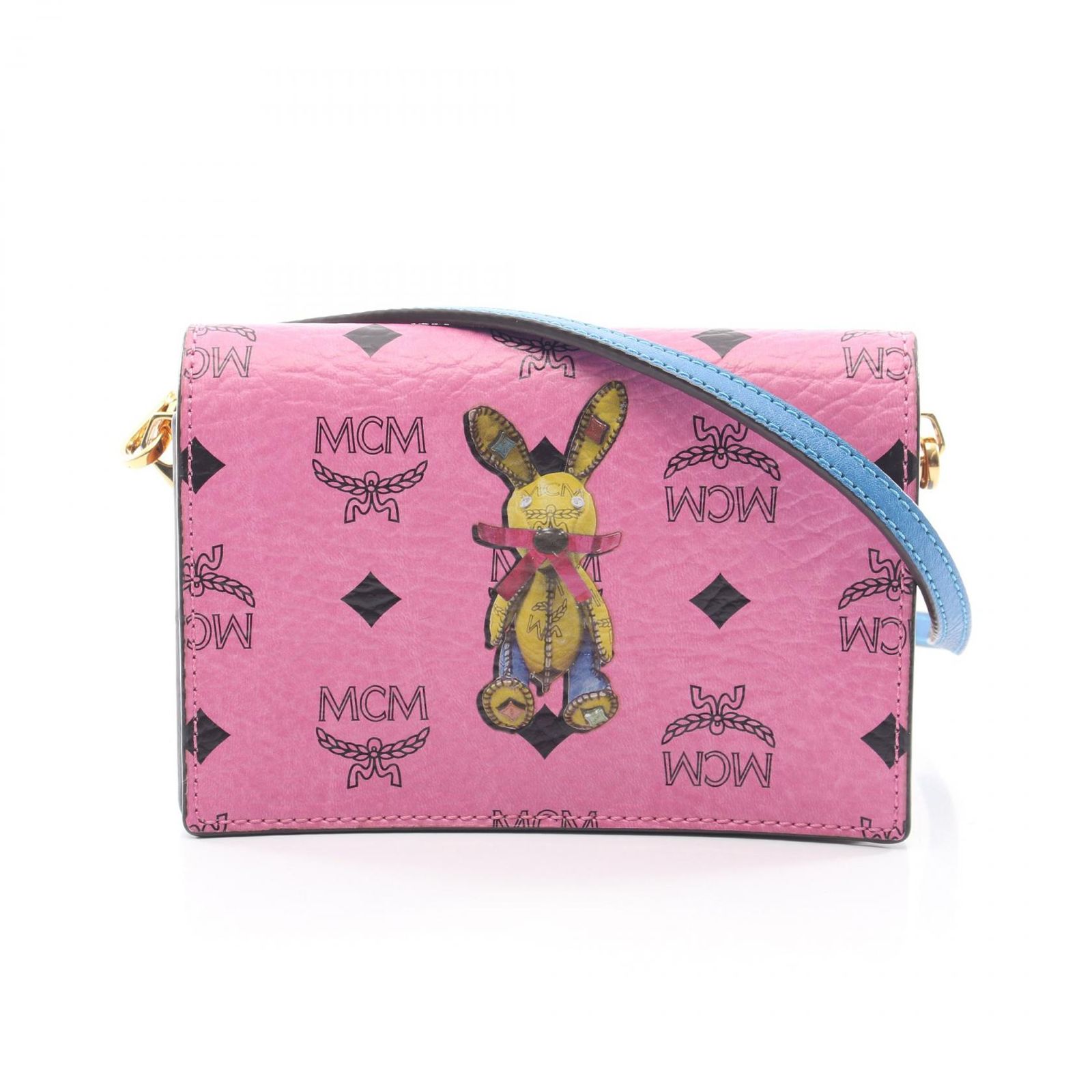 エム・シー・エム MCM ショルダーバッグ ヴィセトス ミニ ピンク/キャメル PVCコーティングキャンバス レザー ヴィセトス ミニ ショルダーバッグ レディース