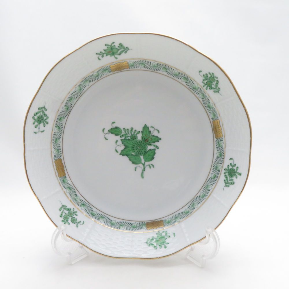 美品 Herend ヘレンド アポニーグリーン AV 323 深皿 フルーツ