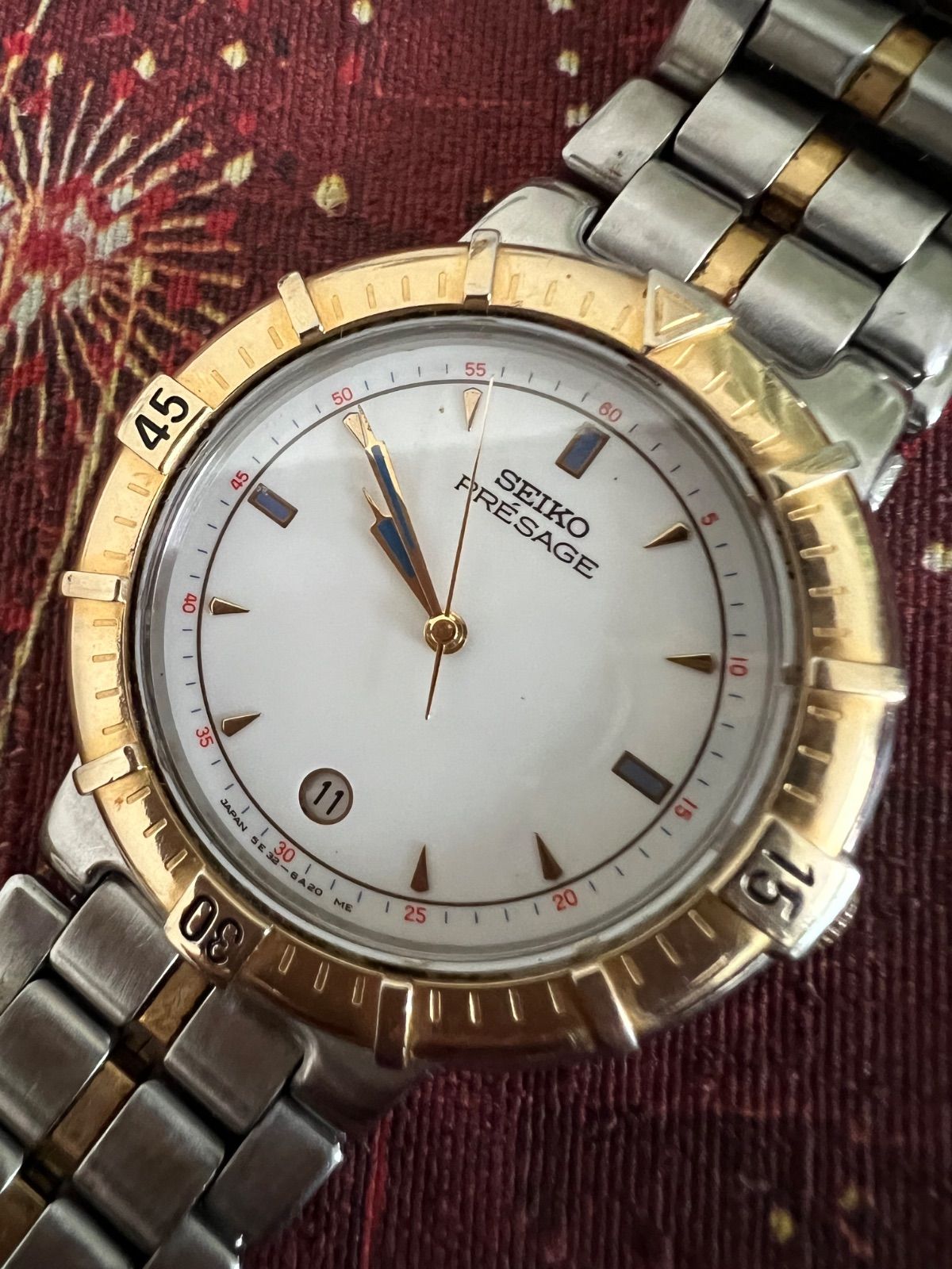 セイコー☆プレサージュ☆クオーツ時計　5E32-6A00☆稼働品☆コンビ☆メンズ　SEIKO