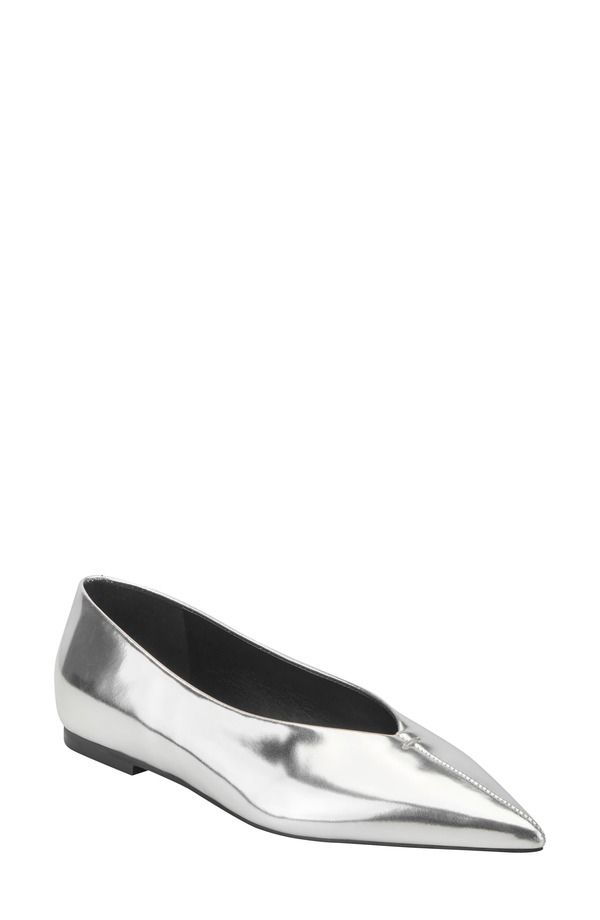 マークフィッシャー レディース シューズ パンプス Marc Fisher Casee Pointed Toe Flat Silver シルバー