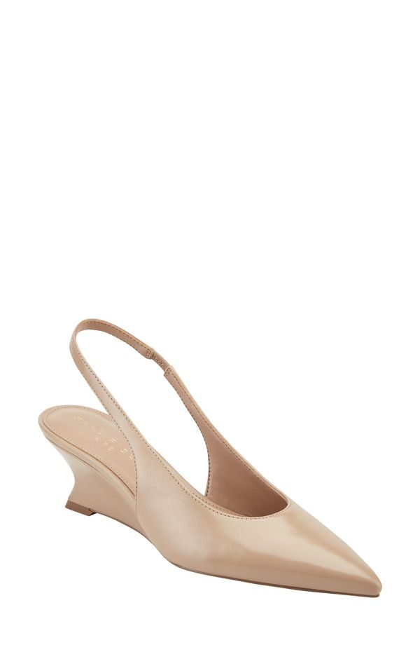 マークフィッシャー レディース シューズ ヒール Marc Fisher Taten Slingback Pointed Toe Wedge Pump Medium Natural