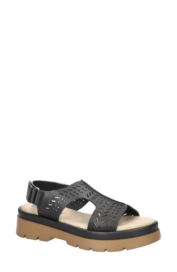 ベラヴィータ レディース シューズ ヒール プラットフォーム サンダル Bella Vita Indigo Slingback Platform Sandal Black Leather ブラック