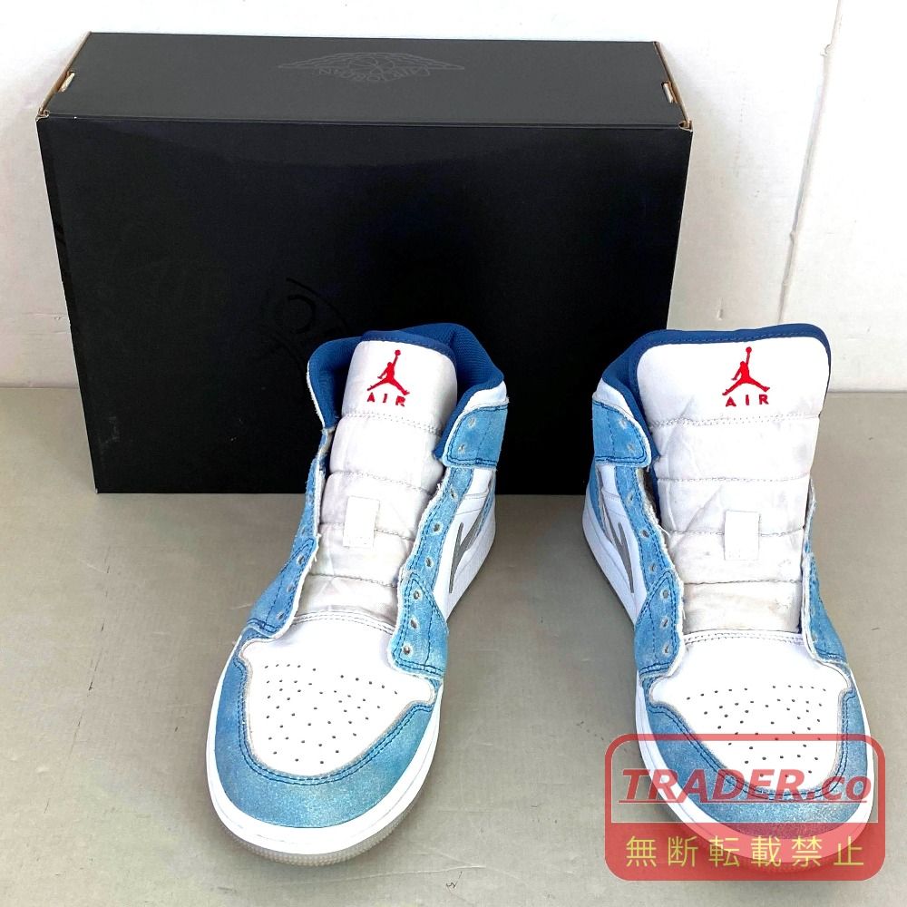 03w27457【箱付き】Nike Air Jordan 1 Mid SE White/Hyper Royal/Red 