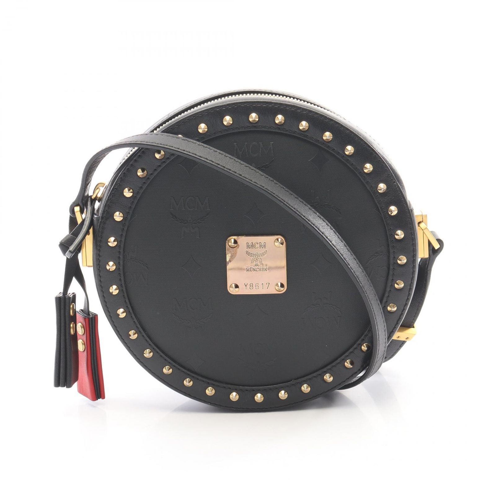 エム・シー・エム MCM ショルダーバッグ ヴィセトス サークル ブラック PVCコーティングキャンバス レザー ヴィセトス サークル ショルダーバッグ レディース