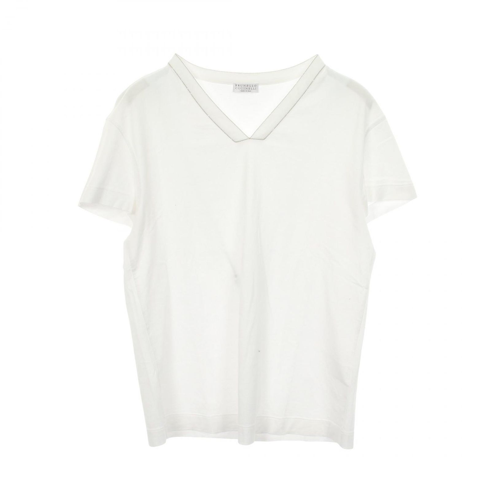 ブルネロクチネリ Brunello Cucinelli 半袖Tシャツ Vネック コットン Tシャツ レディース Used A