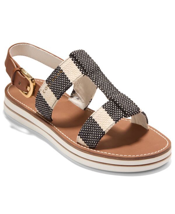 コールハーン レディース シューズ サンダル Cole Haan Womens Pinch LongWeekender Flat Sandals Black Natural Stripe Canvas