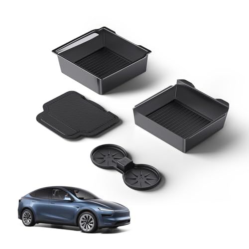 Tesla ニューモデル Y ジュニパー & モデル 3 センターコンソールオーガナイザー (2層ストレージ、スムーズスライド) ? モデル3(2024-2025)と互換性あり/ニューモデルYジュニパーアクセサリーt 0b19e011