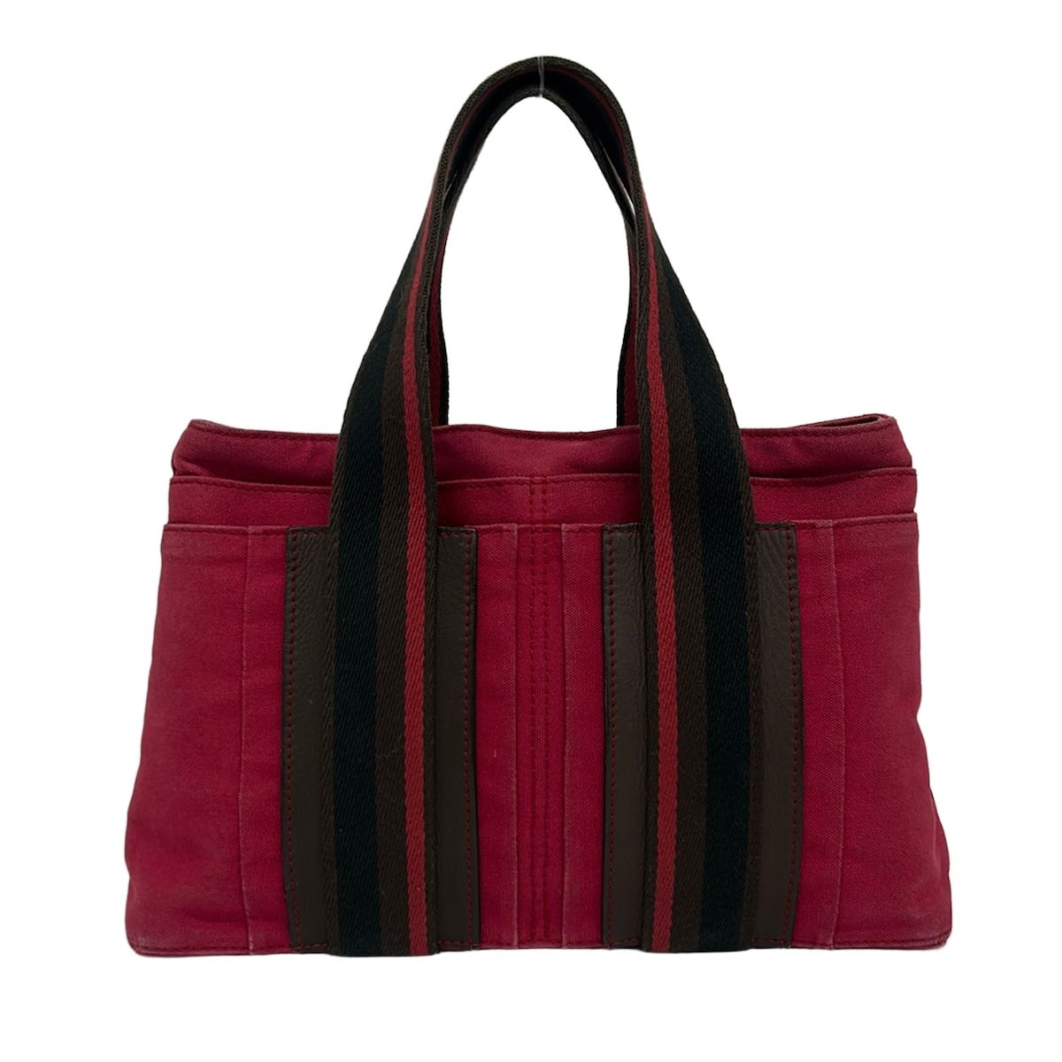 HERMES(エルメス) トートバッグ トロカホリゾンタルPM レッド×ダークブラウン×マルチ レザー 7,360円