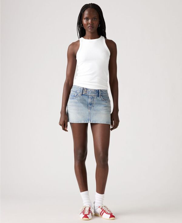リーバイス レディース ボトムスカート ミニ Levis WomenslimFit Superlow Mini Skirt Roll It Up Clean Skt