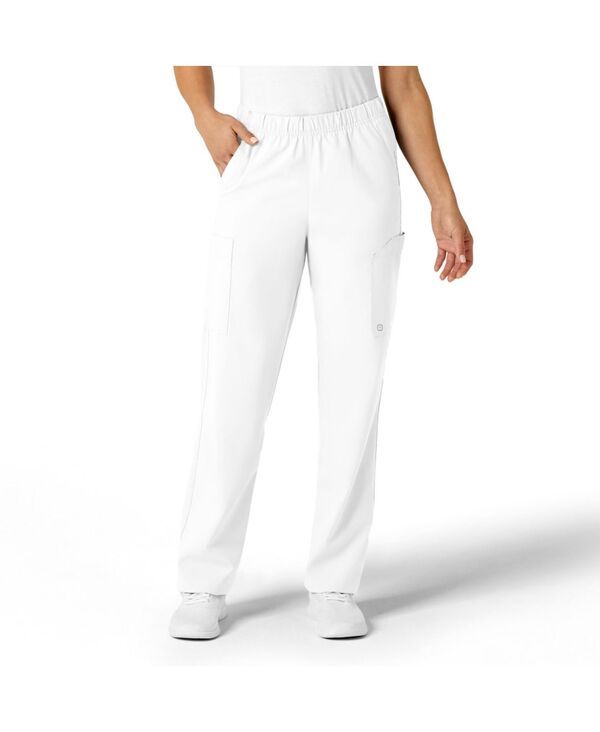 ウィンク レディース ボトムス カジュアルパンツ プラスサイズ Wink Plusize W123 Unisex MultiCargo Scrub Pant White ホワイト