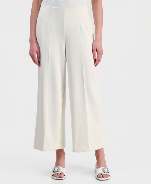 アンクライン レディース ボトムス カジュアルパンツ ワイドレッグ Anne Klein Womens High Rise Wide Leg PullOn Pants White Dove ホワイト