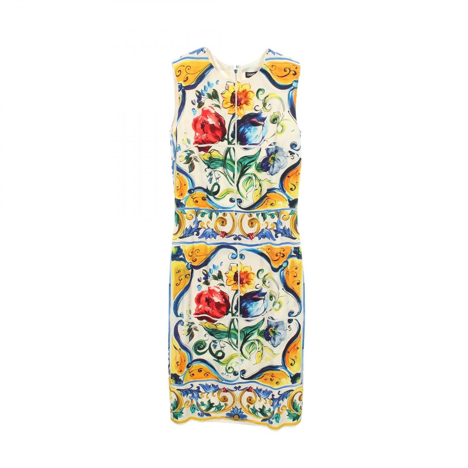 ドルチェアンドガッバーナ DOLCE & GABBANA ワンピース 花柄 ノースリーブ シルク ワンピース レディース Used A