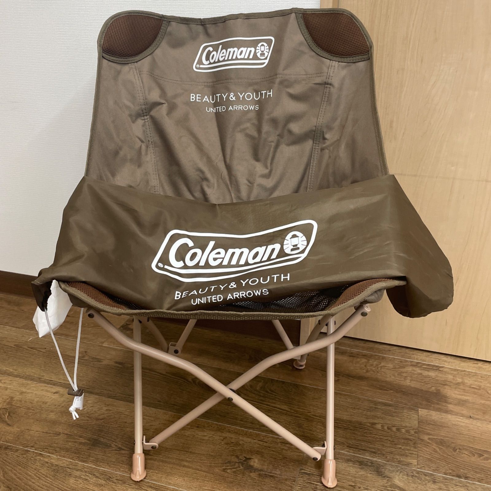 コールマン&ビューティーアンドユース　折りたたみチェア　キャンプ 美品】Coleman × BEAUTY&YOUTH アウトドアチェア ブラウン 管理番号