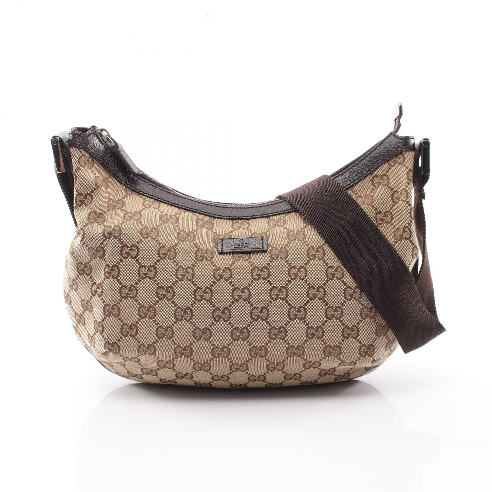 グッチ GUCCI ショルダーバッグ GGキャンバス 181092 ベージュ/ダークブラウン キャンバス レザー ショルダーバッグ レディース Used B